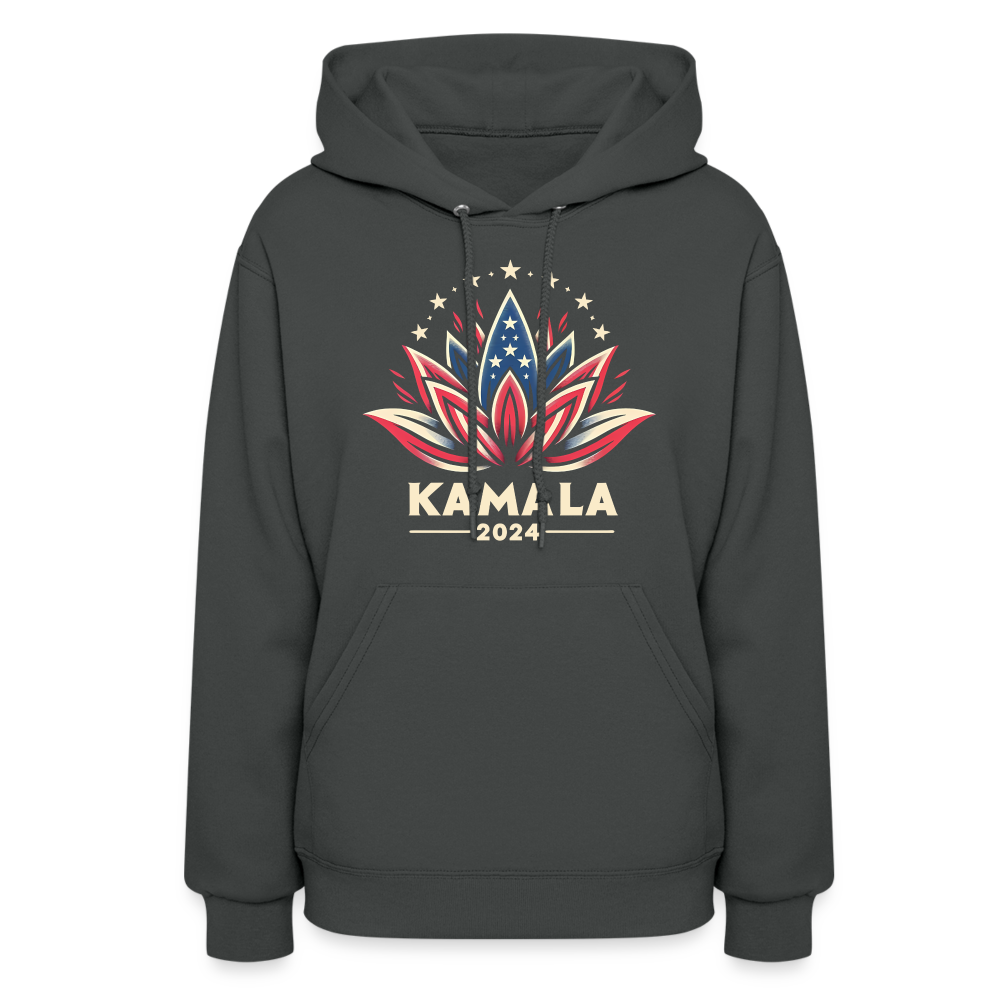 Kamala Harris 2024 Presidential Lotus Women's Hoodie - asphalt