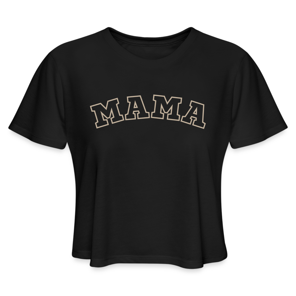 Mama Block Letters Women's Cropped T-Shirt - black