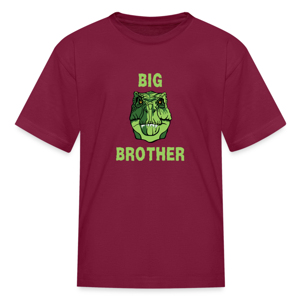 Youth Big Brother Dinosaur Face T-Shirt - burgundy