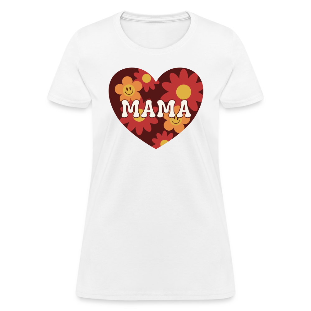 Mama Heart Flowers Women's T-Shirt - white