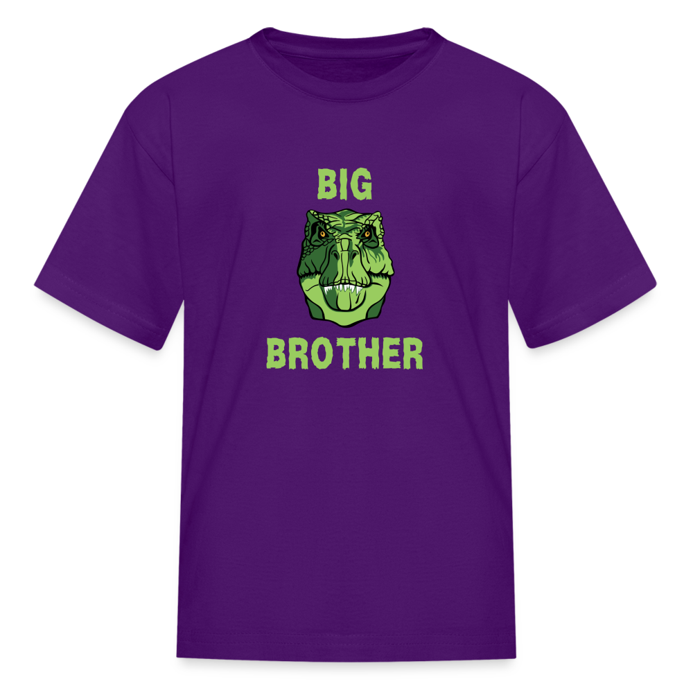 Youth Big Brother Dinosaur Face T-Shirt - purple