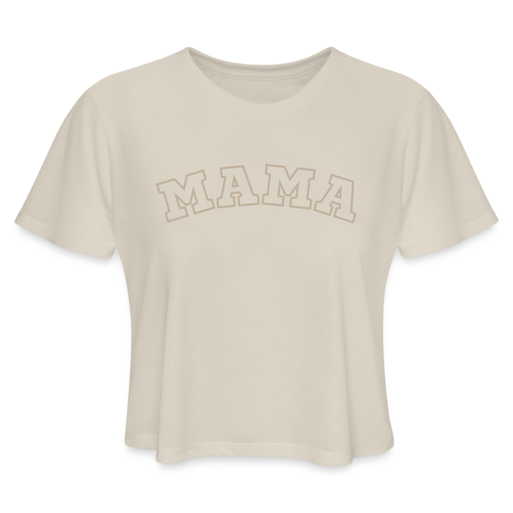 Mama Block Letters Women's Cropped T-Shirt - dust