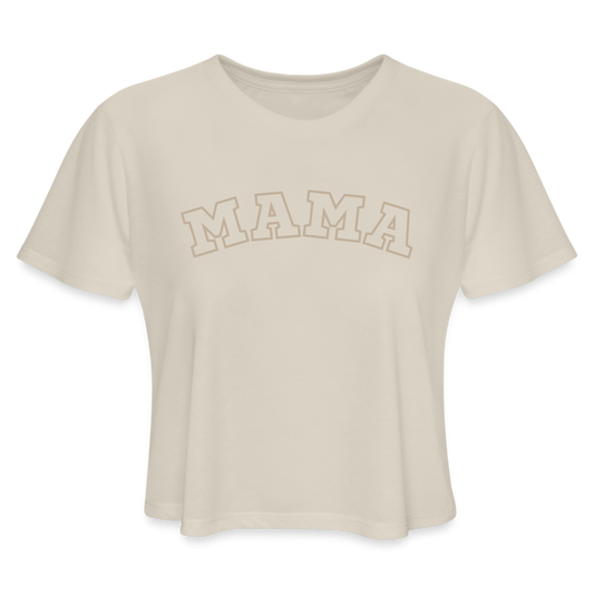 Mama Block Letters Women's Cropped T-Shirt - dust