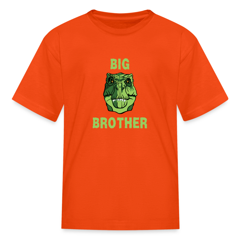 Youth Big Brother Dinosaur Face T-Shirt - orange