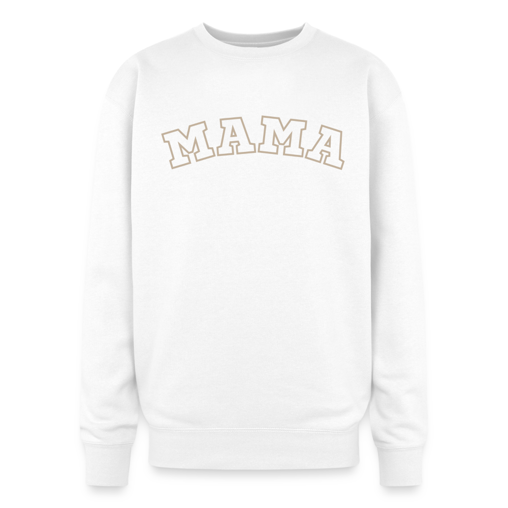 Mama Block Letters Oversized Crewneck Sweatshirt - white