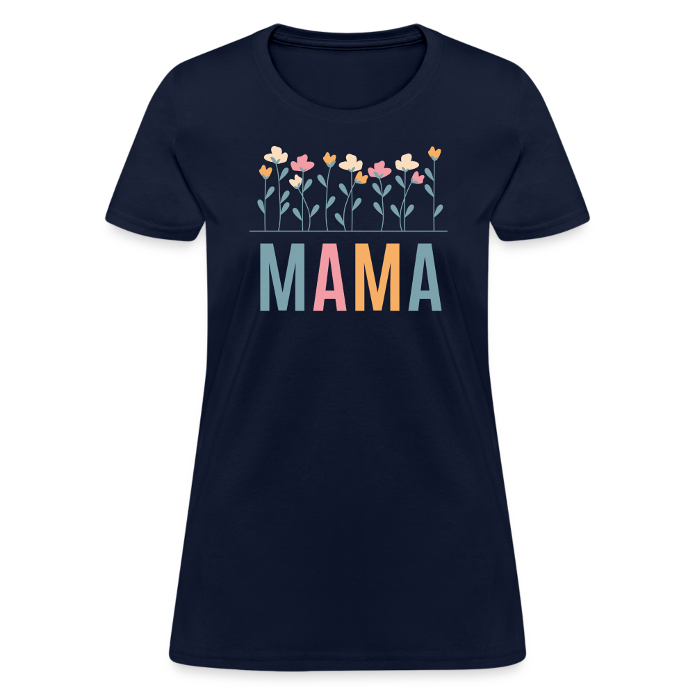 Mama Flowers Women's T-Shirt - navy