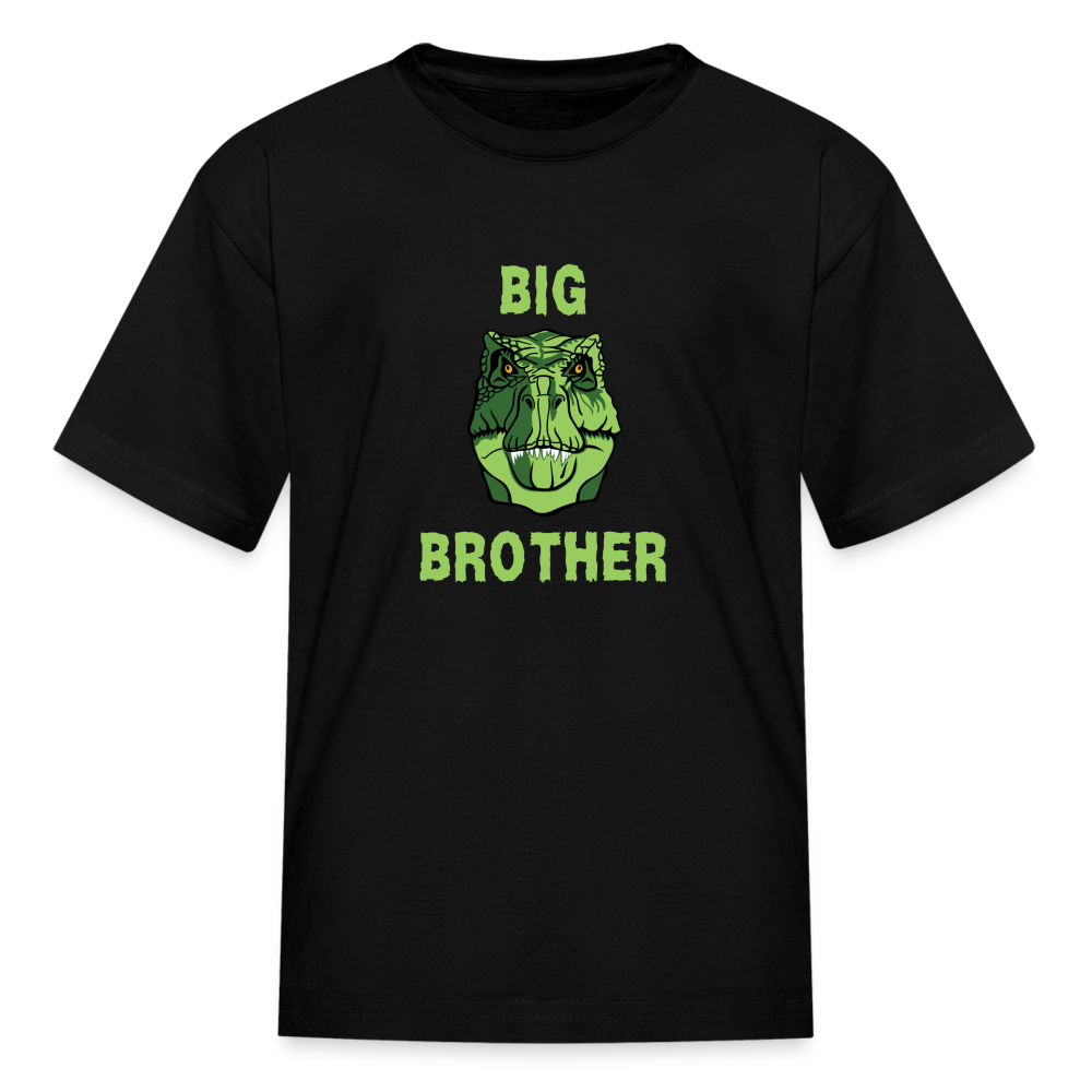 Youth Big Brother Dinosaur Face T-Shirt - black