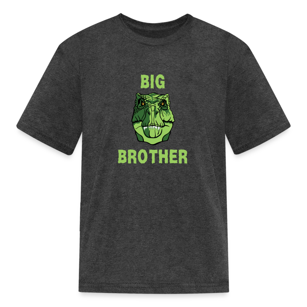 Youth Big Brother Dinosaur Face T-Shirt - heather black