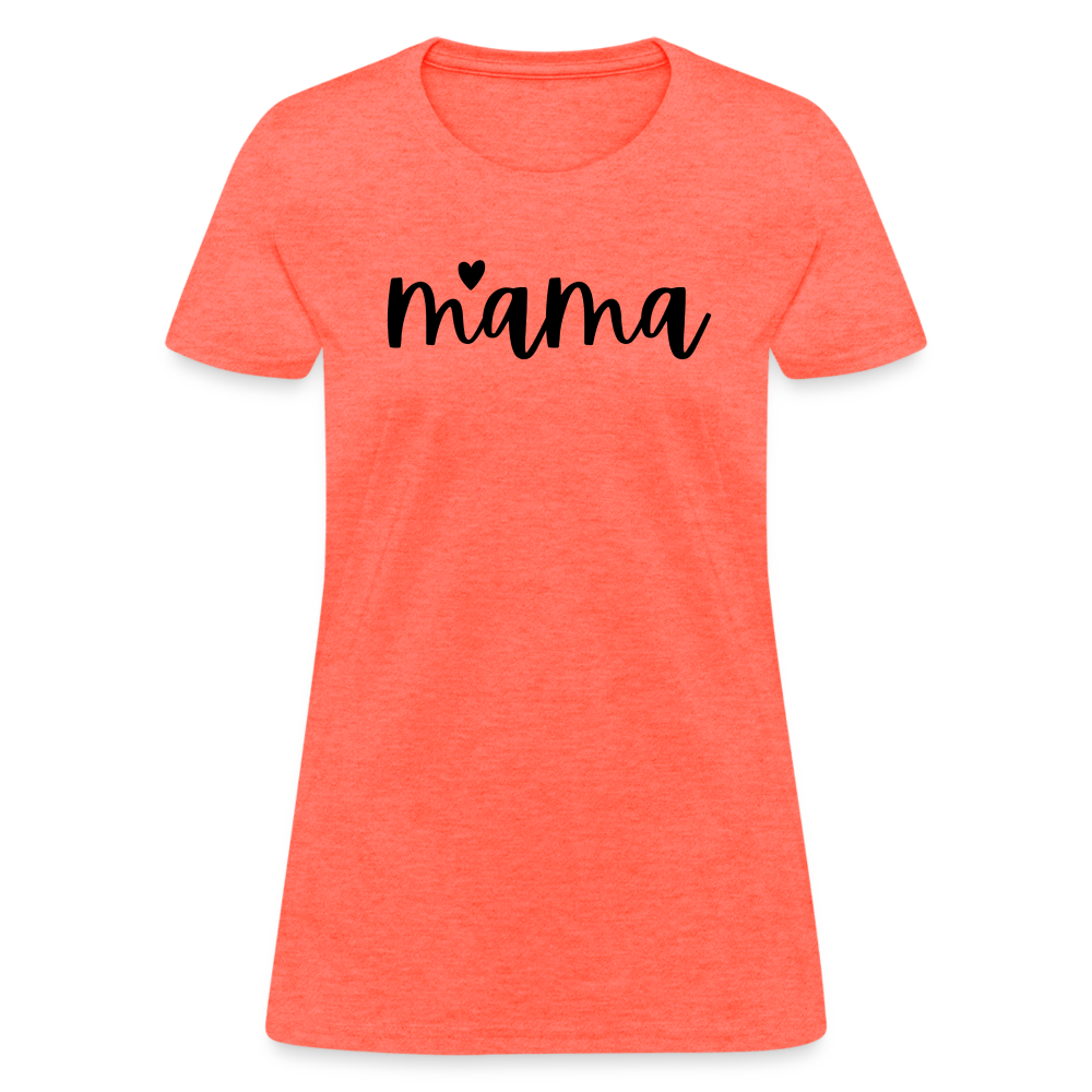 Mama Heart Women's T-Shirt - heather coral