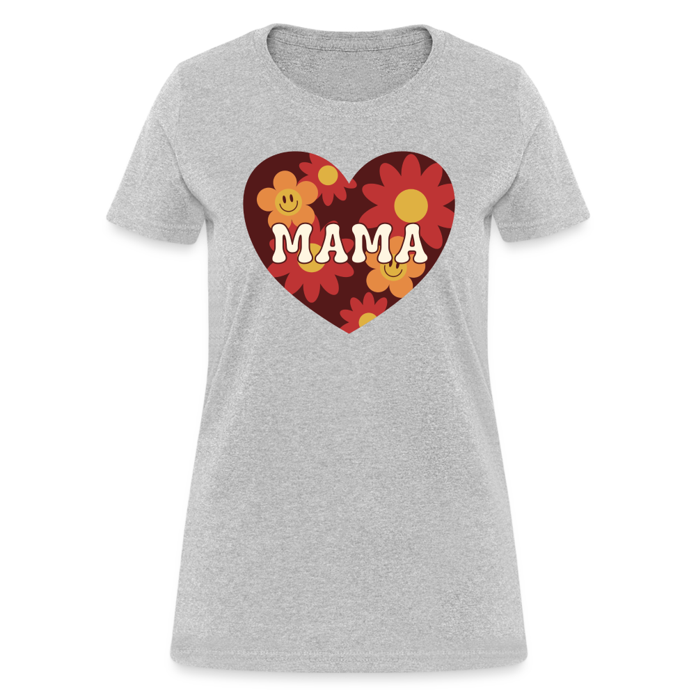 Mama Heart Flowers Women's T-Shirt - heather gray