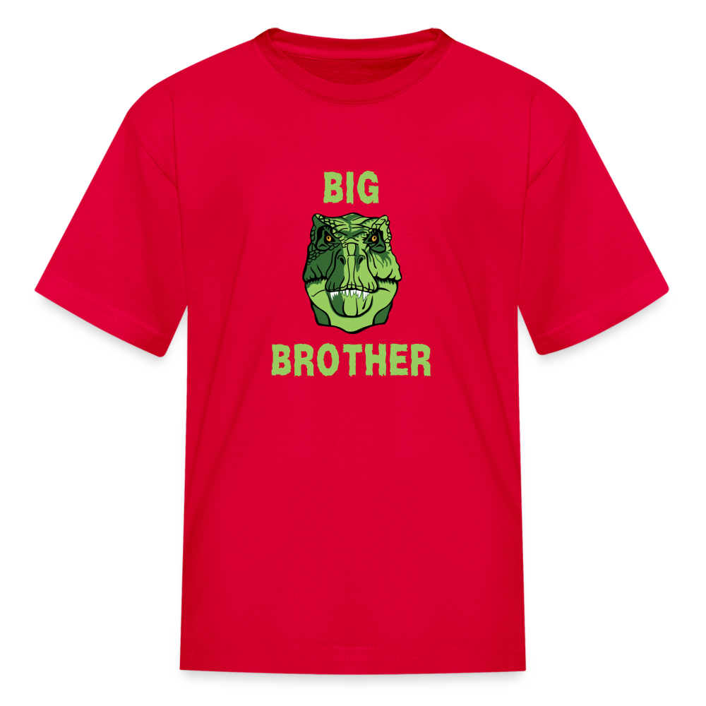 Youth Big Brother Dinosaur Face T-Shirt - red