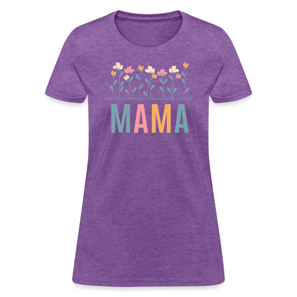 Mama Flowers Women's T-Shirt - purple heather