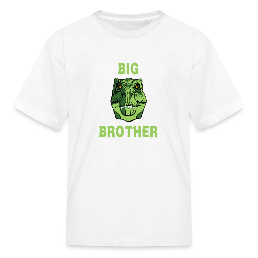 Youth Big Brother Dinosaur Face T-Shirt - white