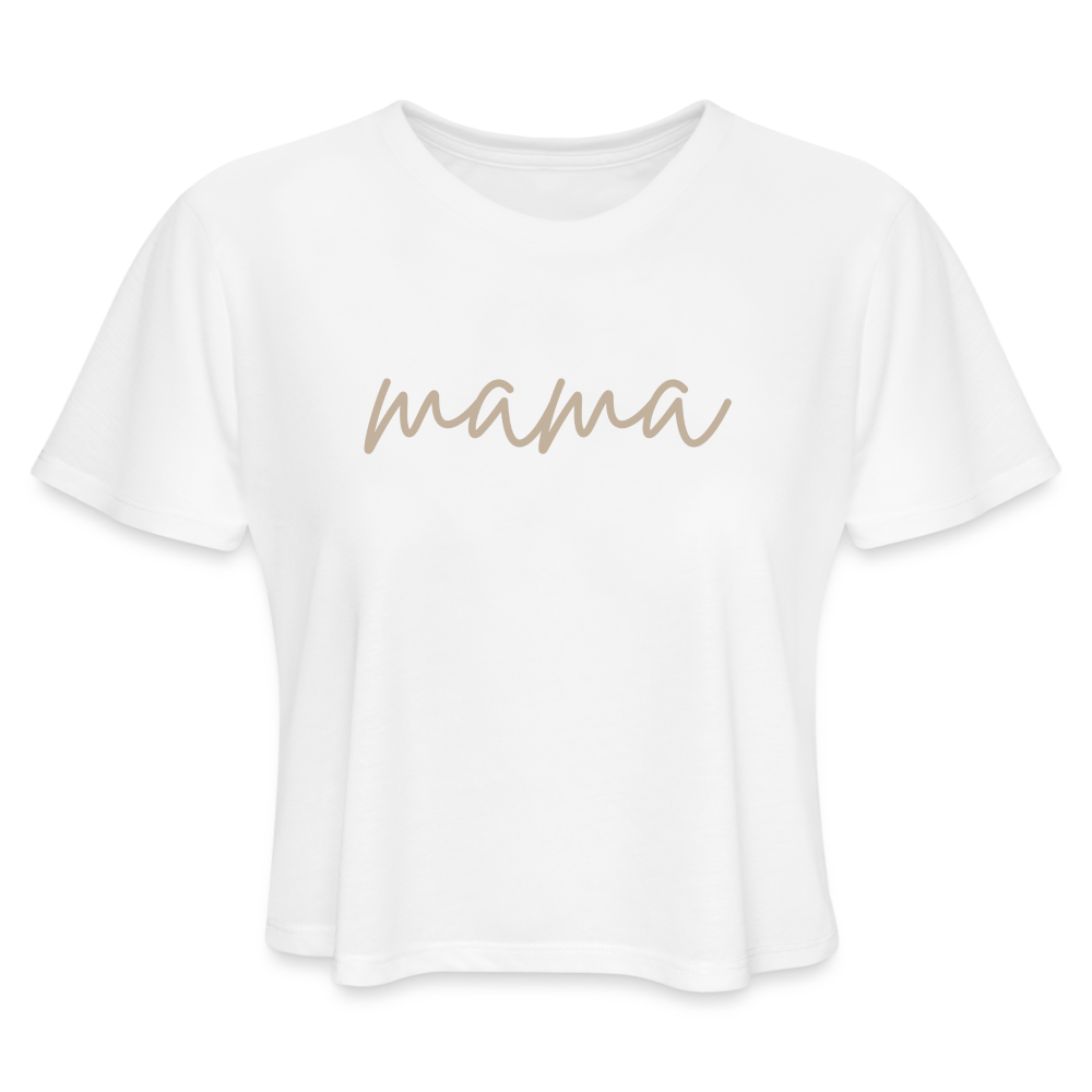 Mama Scripts Women's Cropped T-Shirt - white