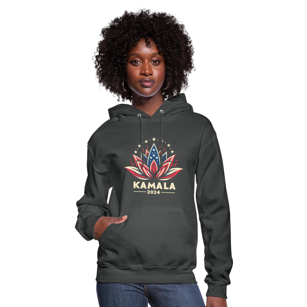 Kamala Harris 2024 Presidential Lotus Women's Hoodie - asphalt