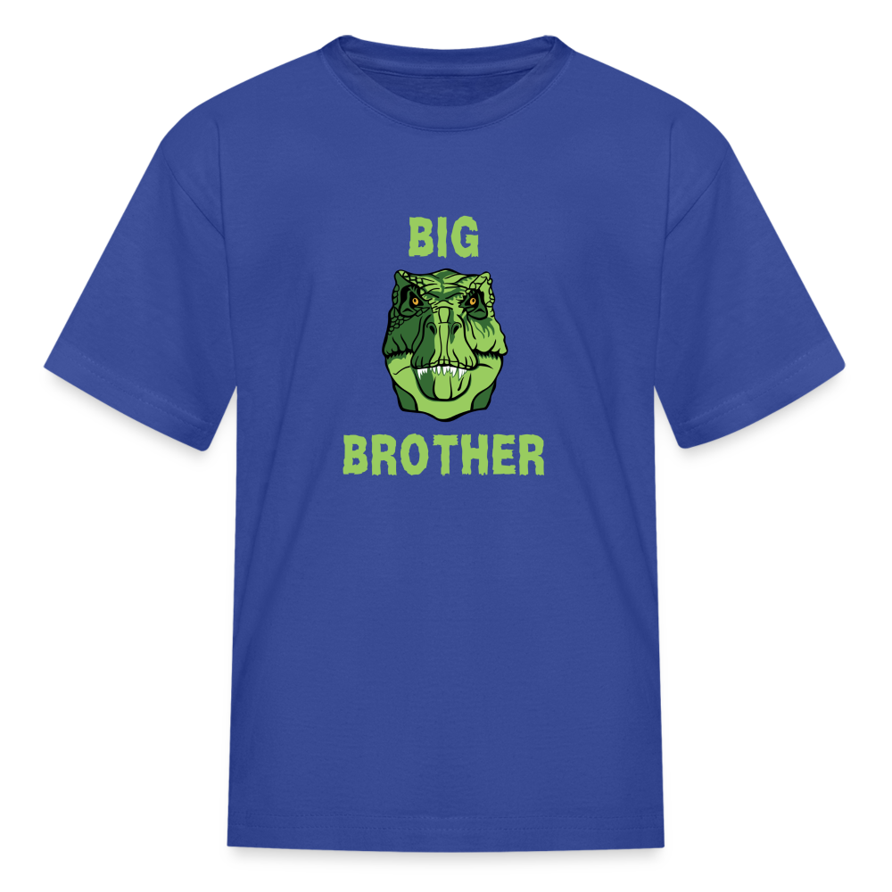 Youth Big Brother Dinosaur Face T-Shirt - royal blue