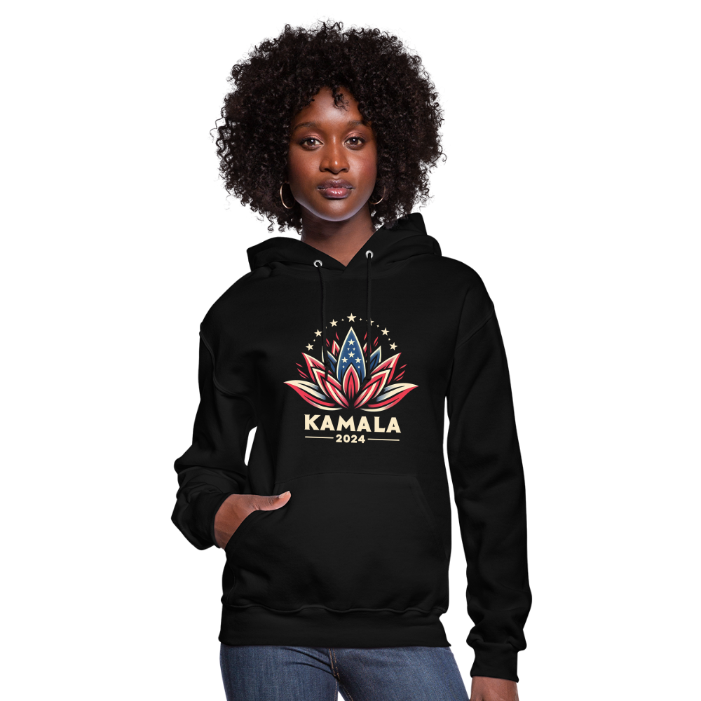 Kamala Harris 2024 Presidential Lotus Women's Hoodie - black