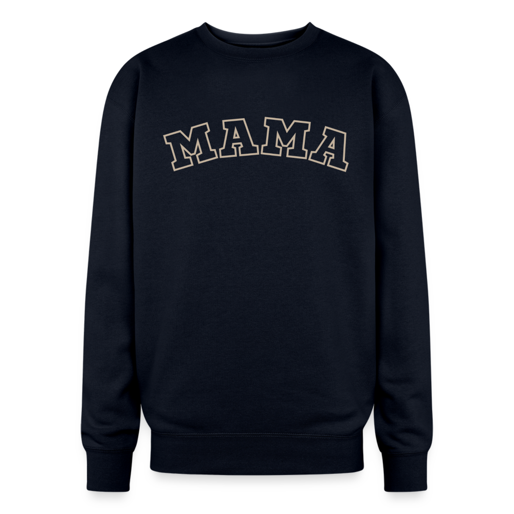 Mama Block Letters Oversized Crewneck Sweatshirt - navy