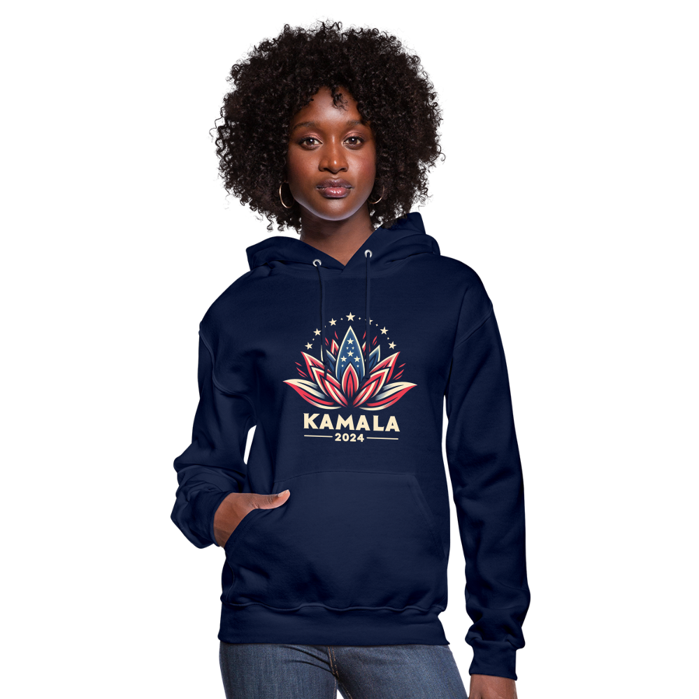 Kamala Harris 2024 Presidential Lotus Women's Hoodie - navy