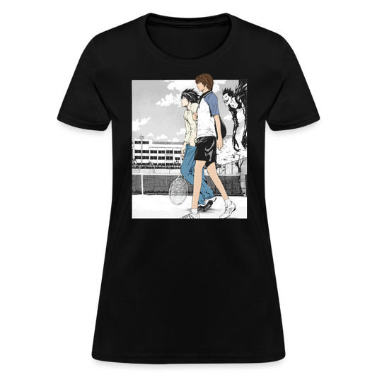 Light Vs. L Tennis Premium Death Note Women's Manga Anime T-Shirt - black