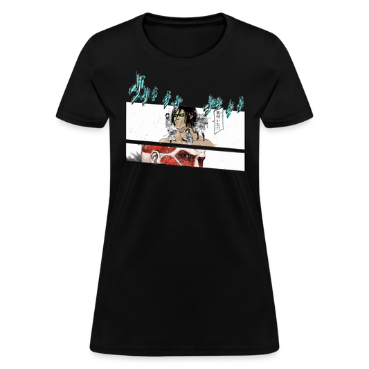 Attack Titan Vs. Colossal Titan Premium AOT Women's Manga Anime T-Shirt - black