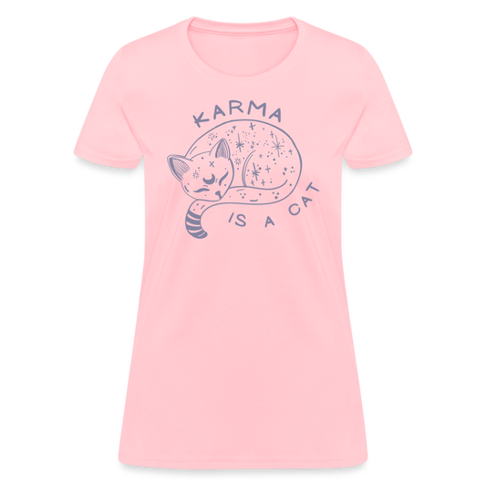 Karma is a Cat Softhand Women's T-Shirt - pink