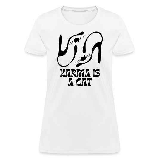 Karma is a Cat Silhouette Women's T-Shirt - white