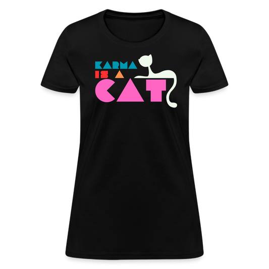 Karma is a Cat Shapes Women's T-Shirt - black