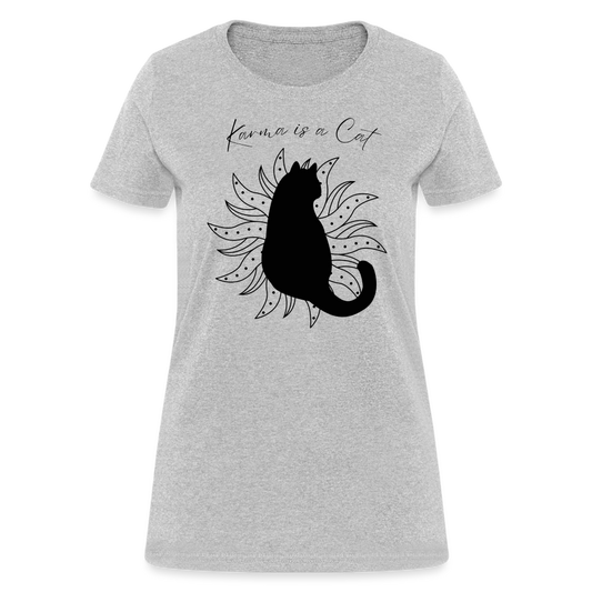 Karma is a Cat Fashion Forward Women's T-Shirt - heather gray